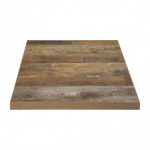 Mesa cuadrada de efecto madera envejecida - 600 x 600 mm - Bolero