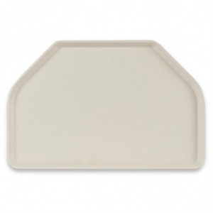 Bandejade servicio de poliéster trapezoidal 500x325mm beige - Roltex - Fourniresto