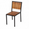 Steel and Acacia Chairs - Set of 4 - Bolero - Fourniresto