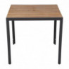 Square Table in Steel and Acacia 80 cm - Bolero - Fourniresto