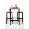 Square Steel and Acacia High Table 60 cm - Bolero