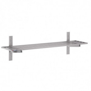 Estantería de pared perforada de acero inoxidable - L 1600mm x 400mm - Gastro M