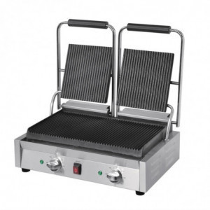 Grill de Contacto Doble Bistro Ranurado/Ranurado en Inox - Buffalo