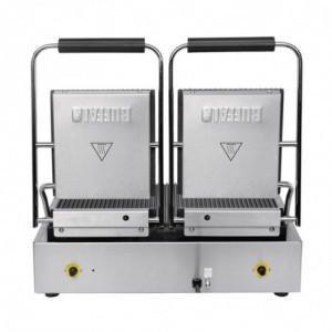 Grill de Contacto Doble Bistro Ranurado/Ranurado en Inox - Buffalo