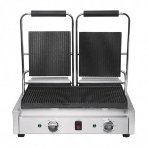 Grill de Contacto Doble Bistro Ranurado/Ranurado en Inox - Buffalo