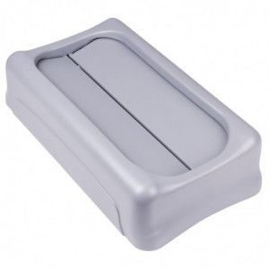 Tapa basculante gris para desechos diversos de plástico - Rubbermaid