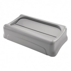 Tapa basculante gris para desechos diversos de plástico - Rubbermaid