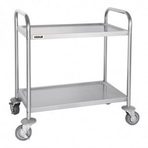 Petit Chariot De Débarrassage En Inox - 2 Niveaux - L 710 x P 405mm - Vogue