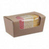 Cajas de pastel rectangulares compostables de papel kraft con ventana - Lote de 500 - Colpac