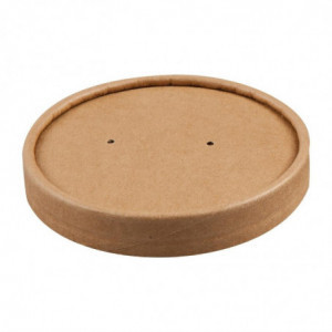 Tapas para Tazones de Sopa Kraft Microondas Reciclables 225ml y 350ml - Lote de 500 - Colpac