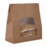 Black recyclable kraft sandwich bags with window - Pack of 250 - Colpac - Fourniresto