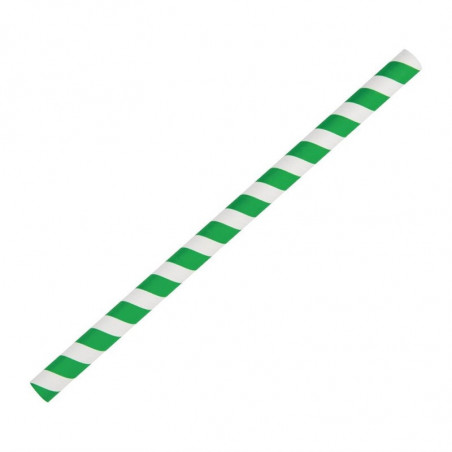 Pajitas para batidos de papel - Verdes - L 210mm - Paquete de 250 - Fiesta Green