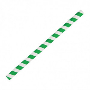 Pajitas para batidos de papel - Verdes - L 210mm - Paquete de 250 - Fiesta Green