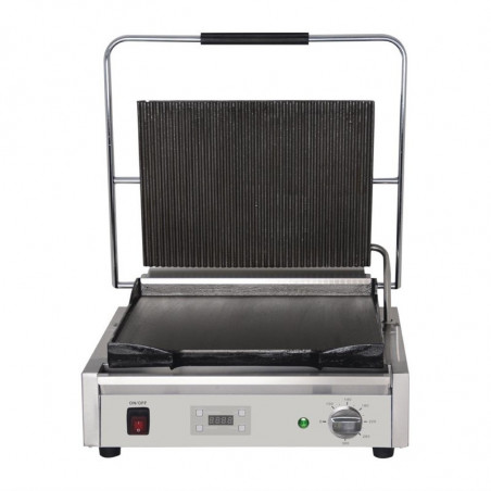 Gran Grill de Contacto Simple Estriado/Liso-230V - Buffalo