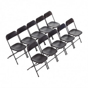 Chaises Pliantes Noires - Lot de 10 - Bolero - Fourniresto