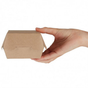 Cajas de hamburguesas Kraft compostables estándar - L 108mm - Lote de 250 - Colpac