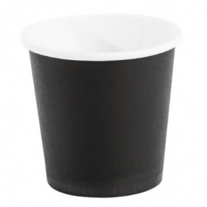 Vasos desechables de café espresso negros - 120 ml - Paquete de 1000 - Fiesta