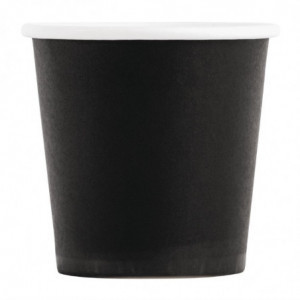 Vasos desechables de café espresso negros - 120 ml - Paquete de 1000 - Fiesta