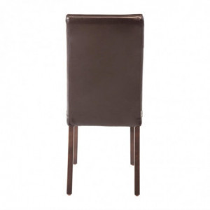 Dark Brown Faux Leather Chairs - Bolero - Fourniresto