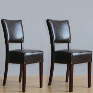 Comfortable Dark Brown Faux Leather Chairs - Bolero - Fourniresto