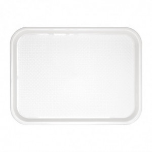 Bandej de plástico para comida rápida blanca 345 x 265 mm - Olympia KRISTALLON - Fourniresto