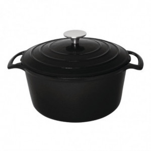 Large Black Round Casserole Dish - 4L - Vogue