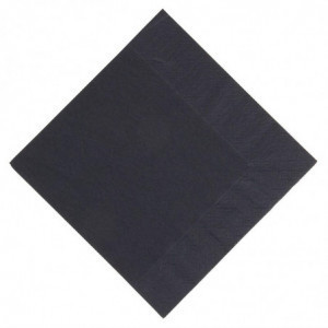 Serviettes snacking ouate noires compostables - 3 plis -  30x30 - Lot de 1000 - FourniResto - Fourniresto