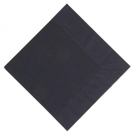 Serviettes snacking ouate noires compostables - 3 plis -  30x30 - Lot de 1000 - FourniResto - Fourniresto