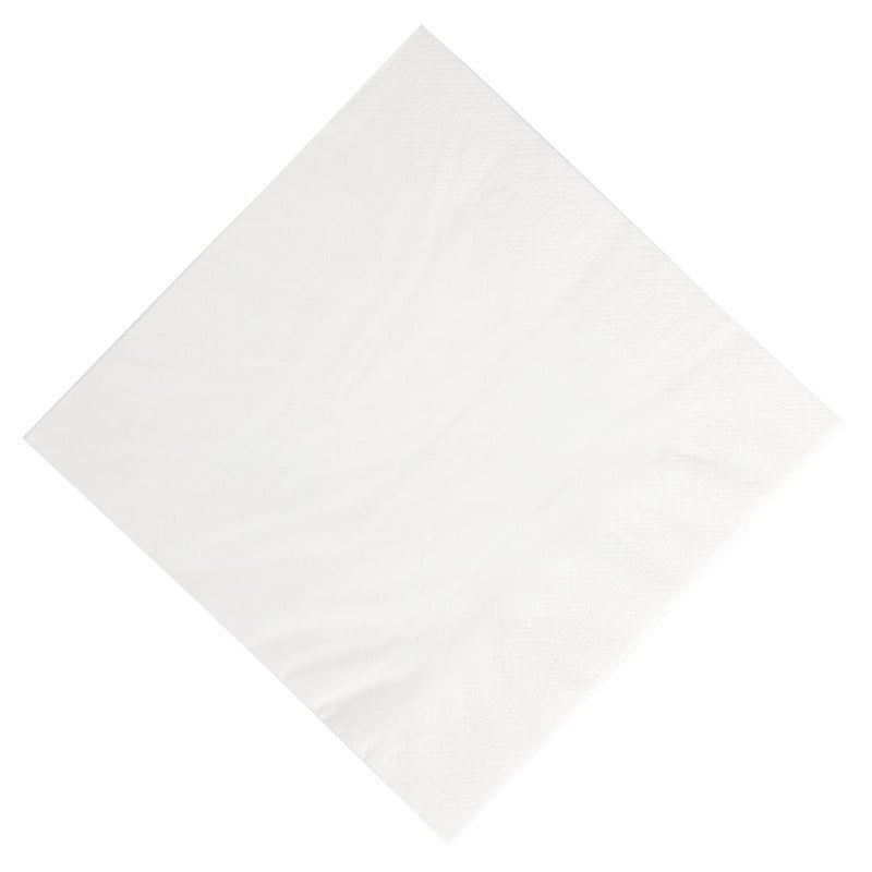 Servilletas de desayuno de papel blanco compostables - 3 capas - 400 x 400 - Paquete de 1000 - FourniResto