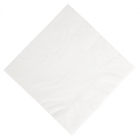 Compostable White Paper Breakfast Napkins - 3 Ply - 400 x 400 - Pack of 1000 - FourniResto