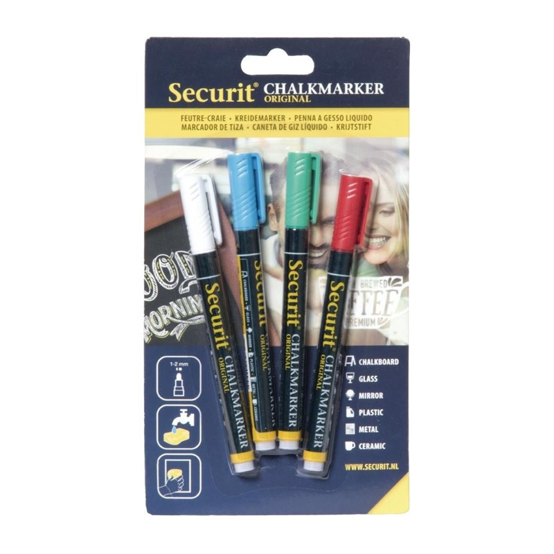 Assortment of liquid chalk markers - Set of 4 - Securit - Fourniresto