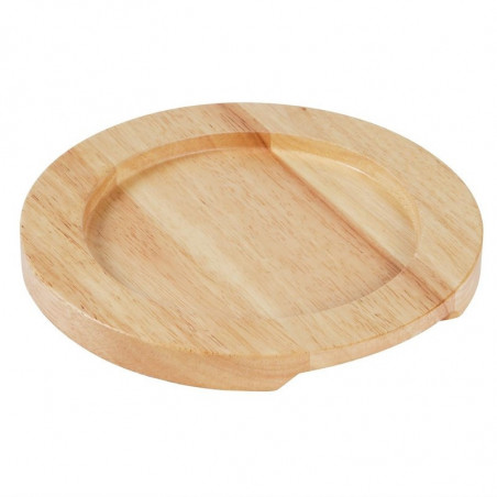 Soporte de madera clara para plato redondo de hierro fundido con asas - Ø210mm - Olympia - Fourniresto