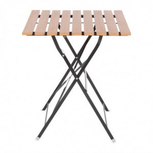 Square bistro table in wood effect - 600mm - Bolero - Fourniresto