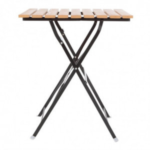 Table bistro carrée en imitation bois - 600mm - Bolero - Fourniresto