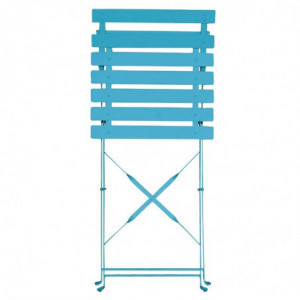 Steel terrace chairs - turquoise blue - Set of 2 - Bolero - Fourniresto