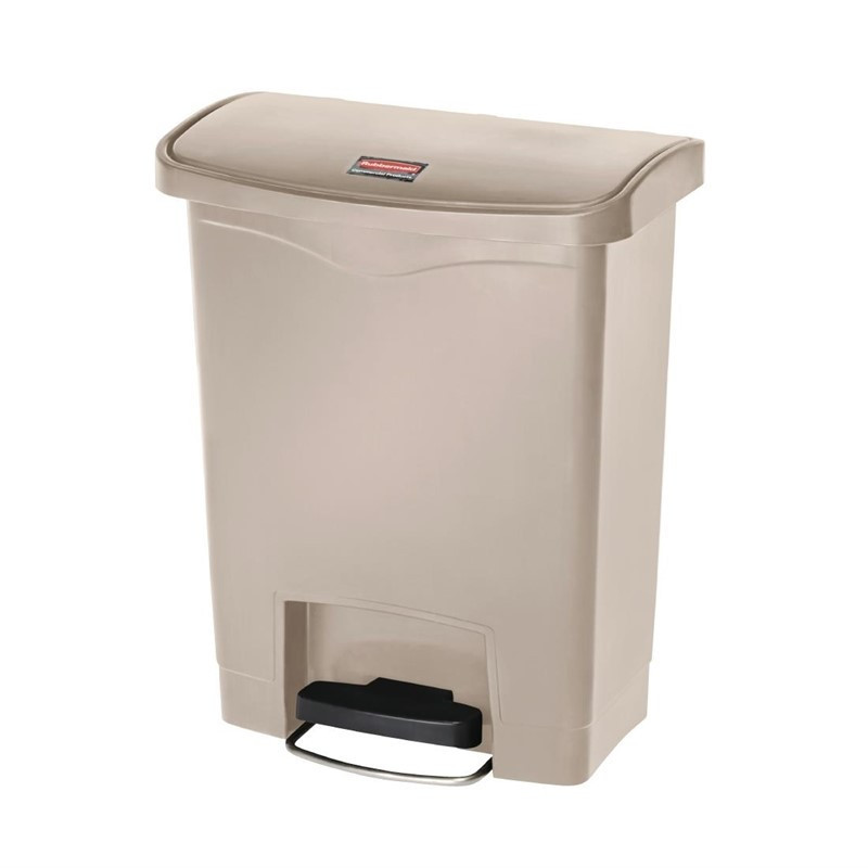 Cubo de basura con pedal frontal Slim Jim beige - 30L - Rubbermaid