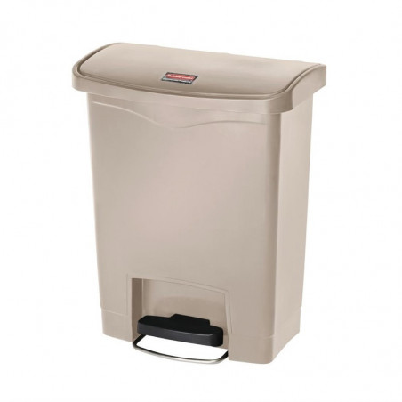 Cubo de basura con pedal frontal Slim Jim beige - 30L - Rubbermaid