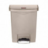 Cubo de basura con pedal frontal Slim Jim beige - 30L - Rubbermaid