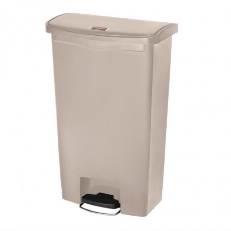 Cubo de basura con pedal frontal Slim Jim beige - 68L - Rubbermaid