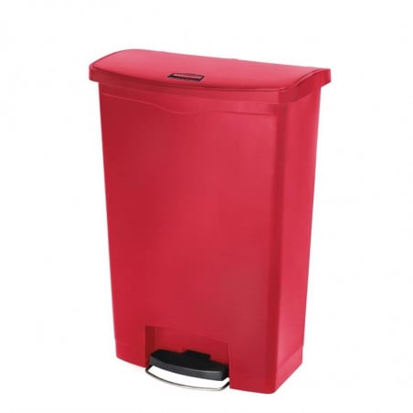 Cubo de basura con pedal frontal Slim Jim rojo - 90L - Rubbermaid