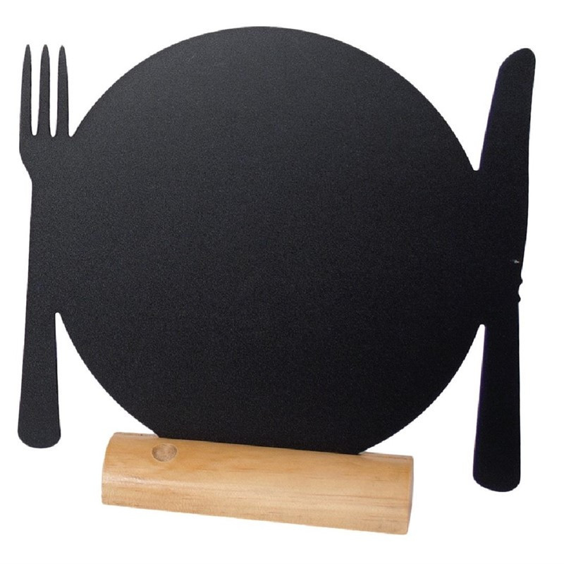 Pizarra Silueta de mesa plato - Lote de 3 - Securit - Fourniresto