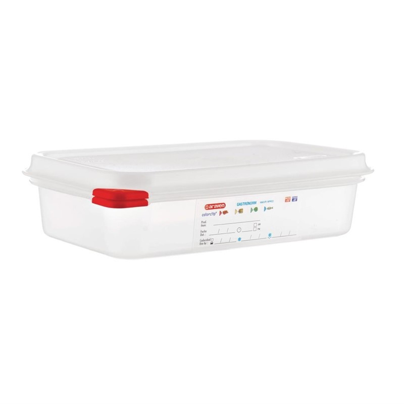 Caja de alimentos GN1/4 - 1,8L - Lote de 4 - Araven - Fourniresto