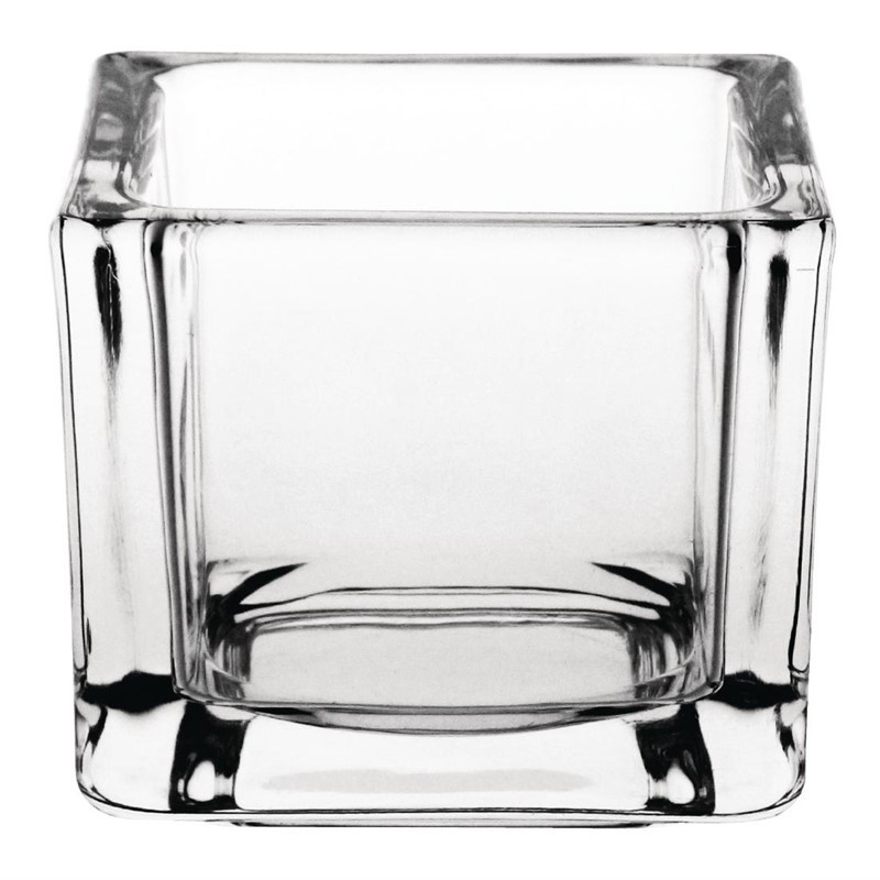 Square glass tealight holder - Set of 6 - Olympia - Fourniresto