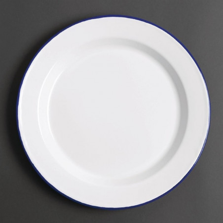 Assiette plate en acier émaillé 245mm - Lot de 6 - Olympia - Fourniresto