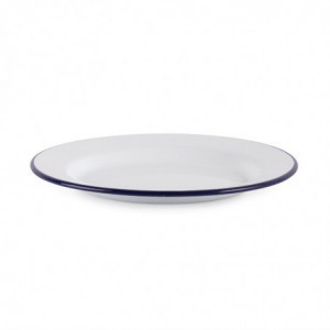 Flat enamelled steel plate 245mm - Set of 6 - Olympia - Fourniresto