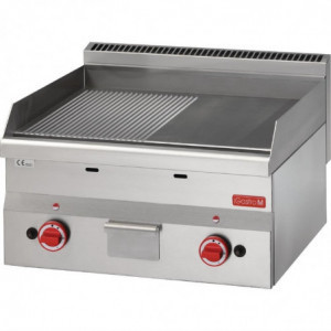 Plancha Gas Placa Media Lisa Media Ranurada- L 600 x P 600mm - Gastro M
