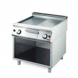 Plancha de gas 700 con placa mitad lisa mitad ranurada - Gastro M - Fourniresto
