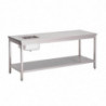 Mesa del Chef de Acero Inoxidable con Estante Bajo - L 1800 x P 700mm - Gastro M