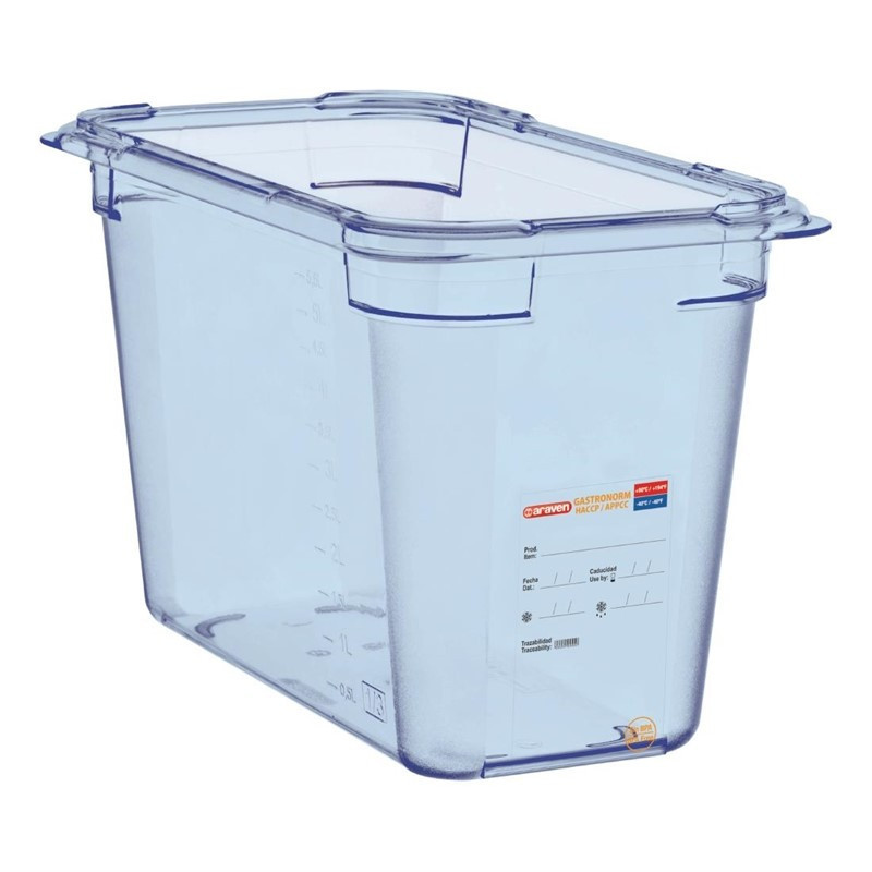 Blue airtight container ABS GN1/3 200mm - Araven - Fourniresto