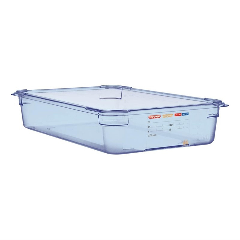 Blue airtight ABS GN1/1 100mm container - Araven - Fourniresto